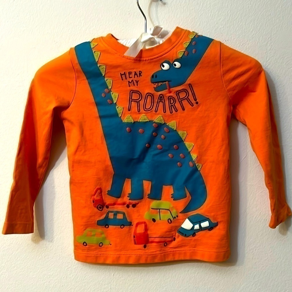 Nutmeg orange dinosaur t shirt size 3
100% cotton